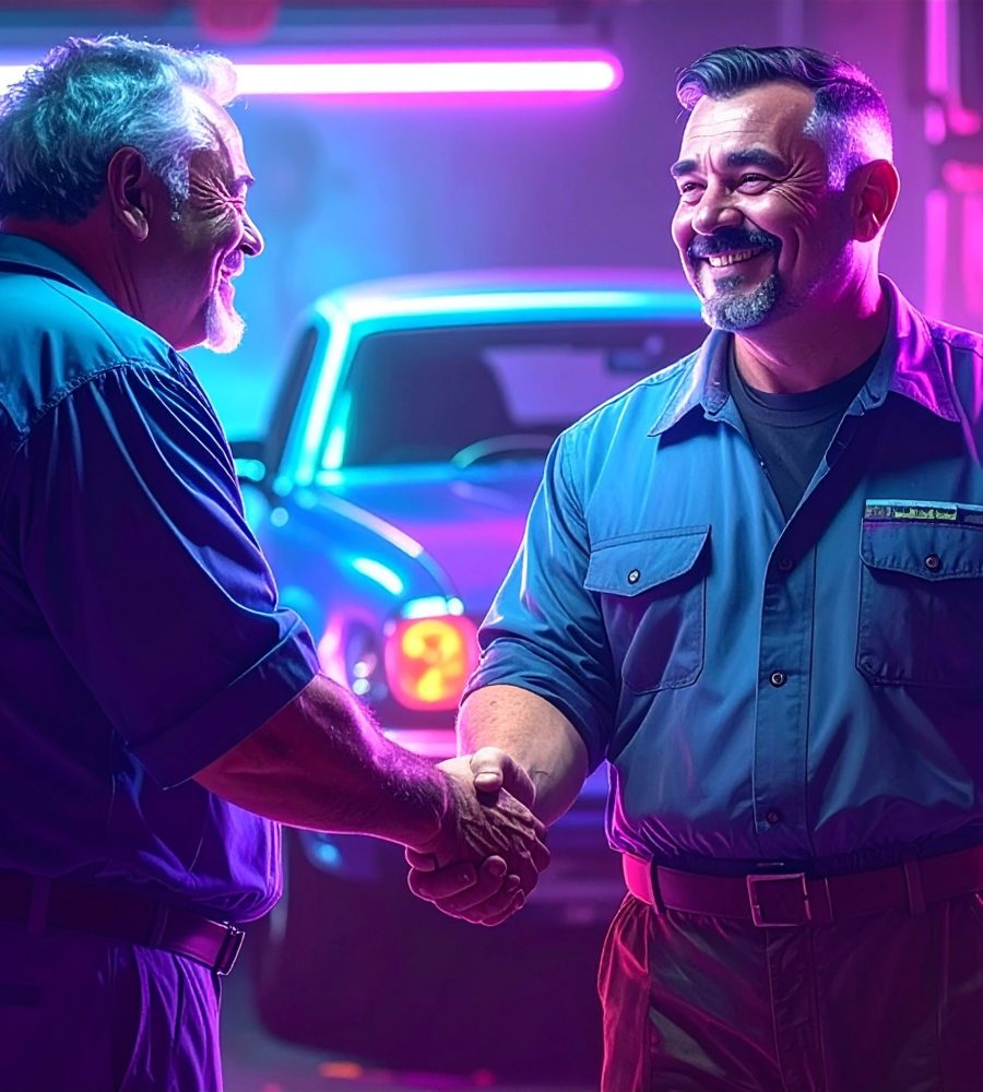 Car Workshop Manager handshake Car Workshop Manager handshake